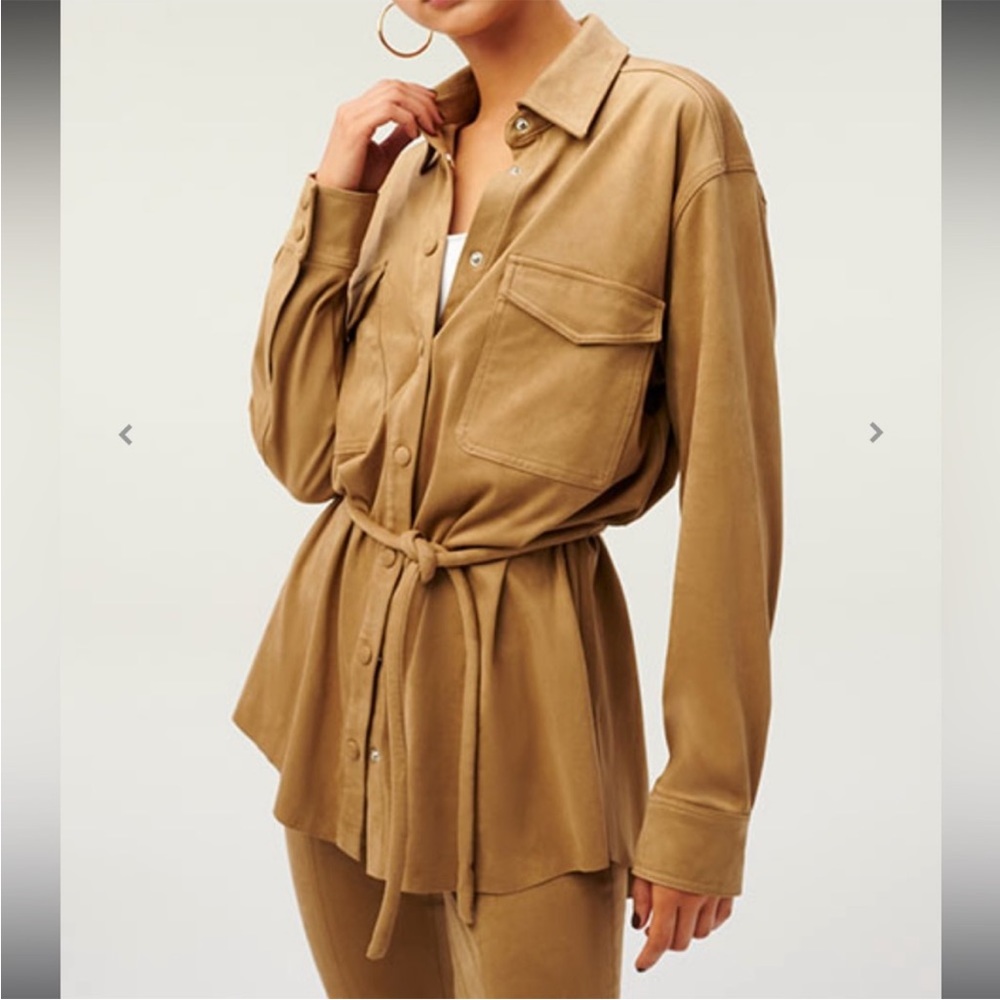 Good American Belted Suede Jacket - Picture 1 of 15
